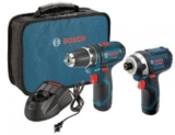 דיל קודח! סט מברגה מקדחה ואימפקט Bosch 12 Volt עם 2 סוללות